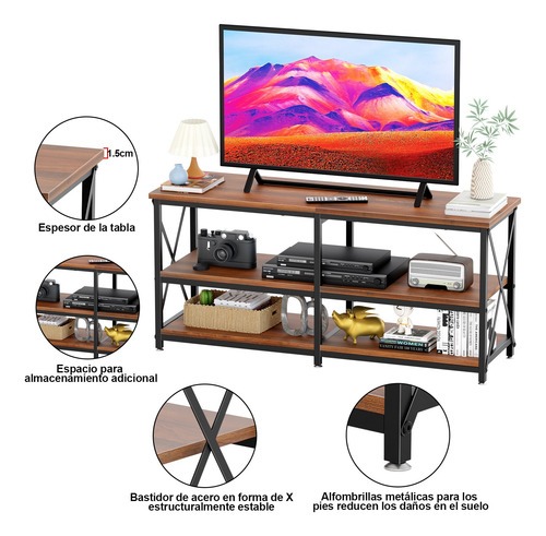 140cm Mesa De Centro Mesa Auxiliar Soporte De Tv Con Estante