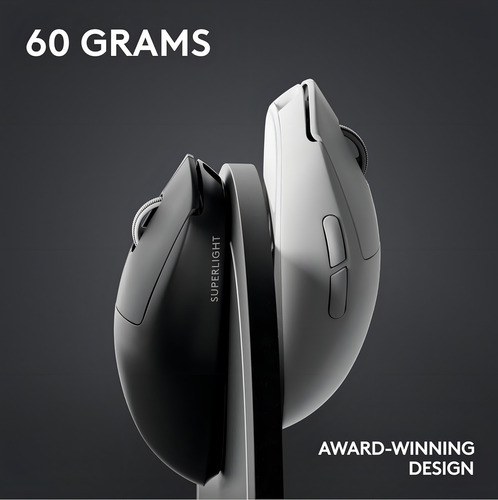 Mouse gamer gamer inalámbrico recargable Logitech PRO X SUPERLIGHT 2 blanco