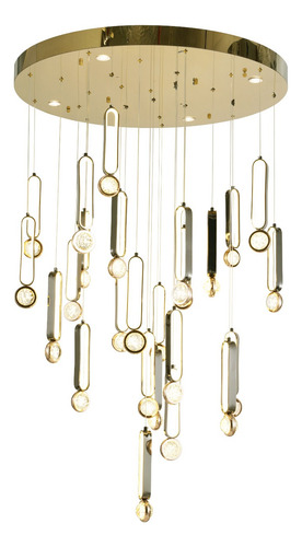 Lampara Colgante Moderna Kingu Doble Altura Dorado