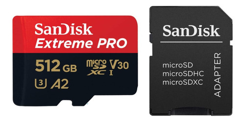 Memoria Microsd Sandisk Extreme Pro 512gb 4k 200mbs A2 Dron