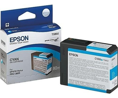 Cartucho Epson Stylus Pro T580 Cyan 3800/3880 80ml T5802 /vc