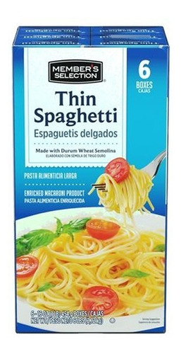 Espaguetis Delgados 6 X 454g Members - g a $18