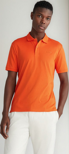 Polera Smooth Slim Naranja Calvin Klein