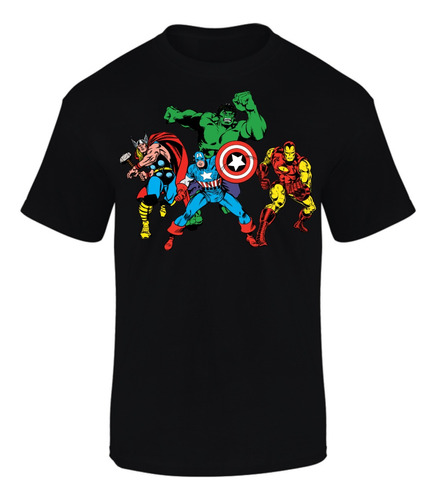 Camiseta Manga Corta Avengers Retro Series Black Heroes