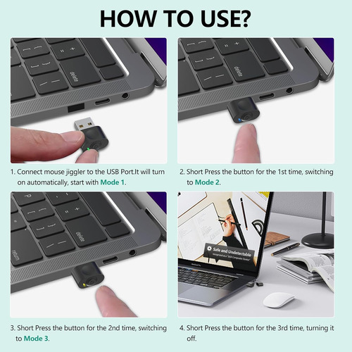 Hotlife Undetectable Mouse Jiggler, Usb Mouse Mover Devic...