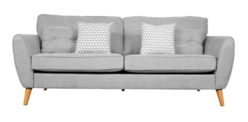 Sillón Sofa De Living Tapizado Tela 3 Cuerpos Madera - Alvar