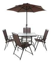 Comprar Juego De Terraza Cafe 4 Mesas + 1 Mesa Con Sombrilla