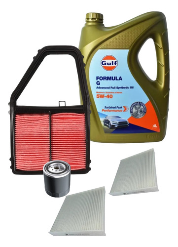 Kit X3 Filtros + Aceite Gulf 5w40 Honda Civic 1.7 2001/2006