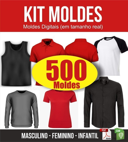 Moldes De Roupas - Kit 500 Moldes Digitais