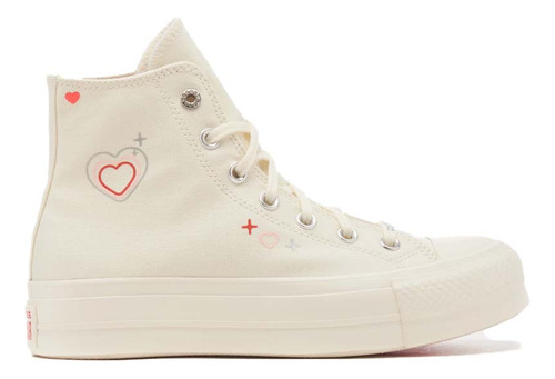 Tenis Converse Botas Chuck Taylor All Star Lift Mujer-beige