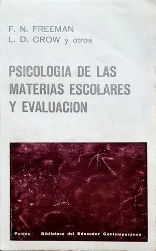 Psicología De Las Materias Escolares Y Evaluación Paidós 