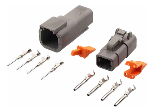 10 Conectores 4 Vias Deutsch Macho + Femea Dtm06-4s Dtm04-4p