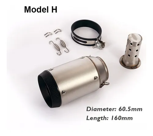 Tubo Silenciador De Escape Racing Moto Para 51 / 60.5mm