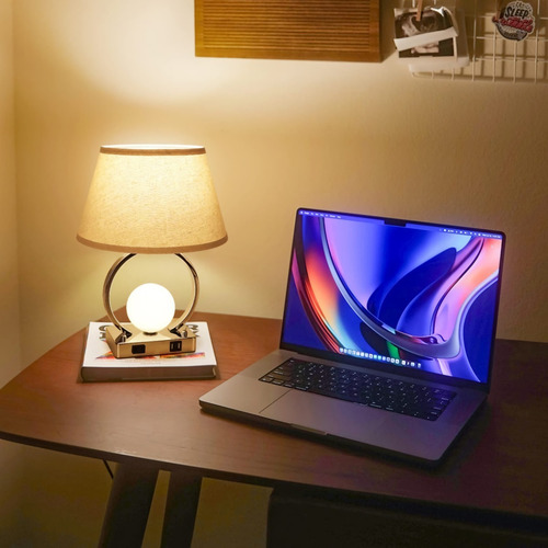 Lámpara Tipo Caperuza De Mesa Decorativa Alb