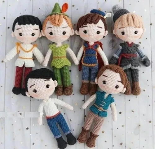 Pack 6 Patrones Amiguru Príncipes Disney Crochet