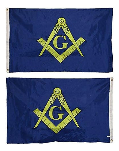Aes 3x5 Bordado Mason Masonic Lodge Bandera De Nailon 210d D