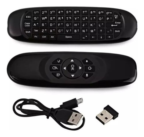 Control Smart Tv Air Mouse Teclado Luces Rgb Recargable Usb