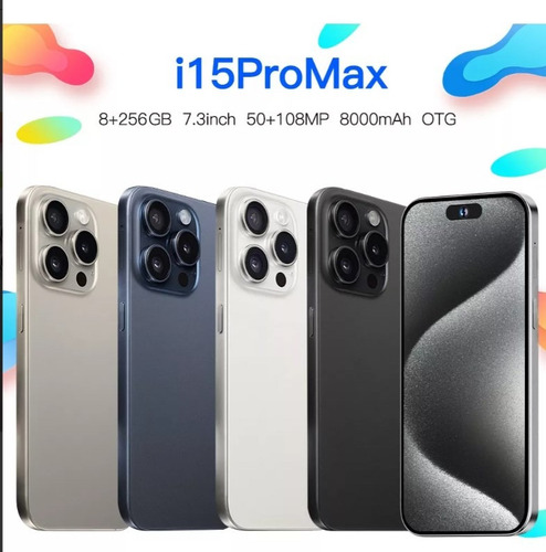 Smartphone Android Barato I15promax 7.3 Pulgadas 8gb+256gb -