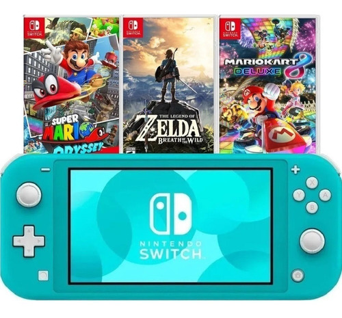 Consola Nintendo Switch Lite Con 3 Juegos Físicos A Elección