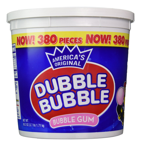 Dubble Bubble Cubo, Sabor Original. 380 Unidades, 60.3 Onza.