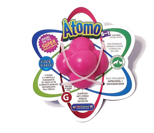 Imagem 2 de 6 de Brinquedo Bolinhas Cães Átomo Tpu Grande Pink Pet Games