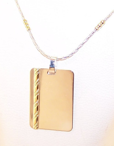Foto Medalla Plata 925 Oro Personalizada 15x21mm Rectangular