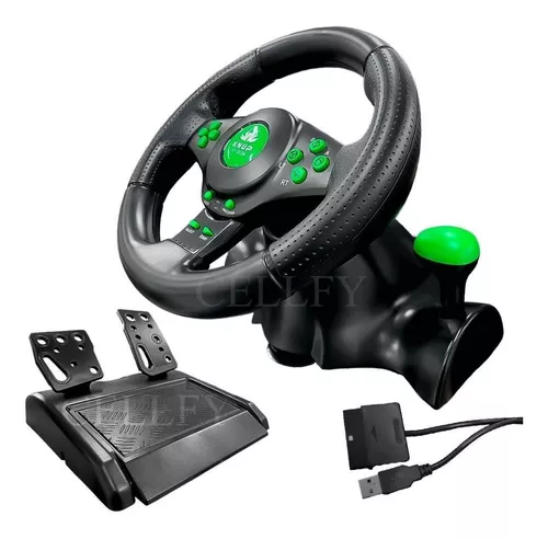 Volante De Vibração Gamer Xbox 360 Ps3 Ps2 Pc Usb 4em1