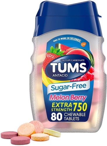 Antiacido Tums Tabletas Masticables 80 Ultra Sugar Free 750 