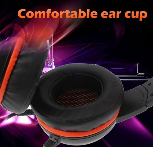 Imagen 7 de 12 de Auriculares Gamer Hifi 7.1 Meetion Hp030 Negro Y Naranja Luz