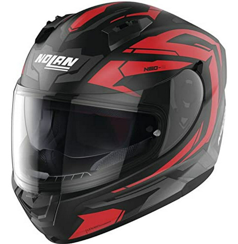 Casco De Motocicleta Nolan N60-6 Anchor Flat Black/red LG