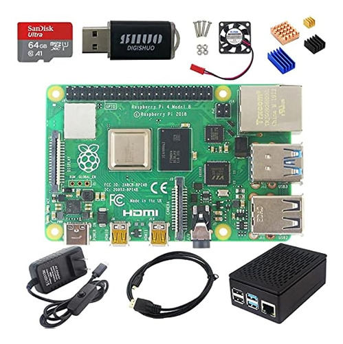 Raspberry 4b Modelo 2 4 8gb Ram Diy Kit Caso Ventilador Tarj