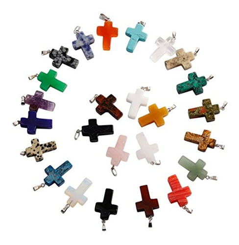 Imagen 2 de 7 de Dijes Y Medallas Colgante Con Forma De Cruz De Cristal