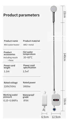Aquecedor Elétrico De Água Instantâneo Sem Tanque 3500w
