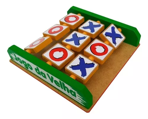 Jogo da Velha Tic Tac Toe em Madeira mdf