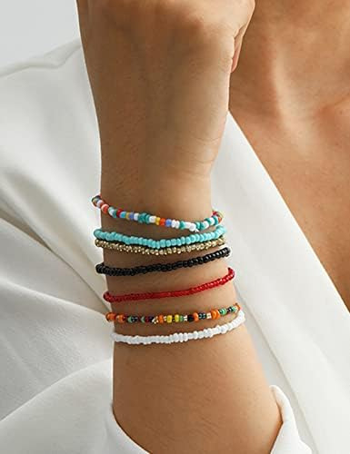 Jumwrit Pulseras Coloridas Con Cuentas Para Mujer Pulseras E
