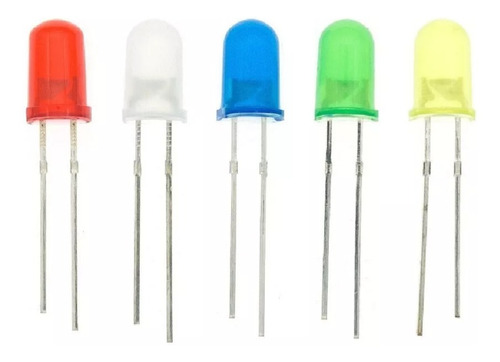 Led Difuso 5mm 5 Cores Kit 100 Peças