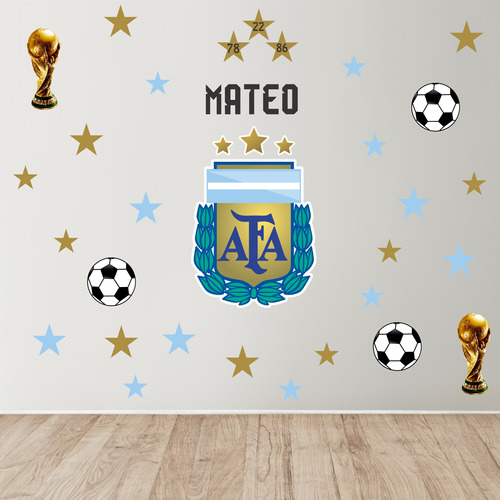 Vinilo Decorativo Pared Futbol Argentina Personalizado100x50