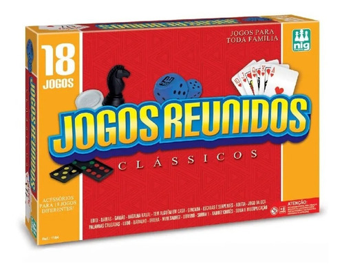 Jogo De Tabuleiro Jogos Reunidos 18 Em 1 Nig Brinquedos 1164