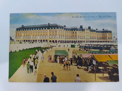 Rambla Brístol Y Casino Mar Del Plata Tarjeta Postal Antigua (Usado)