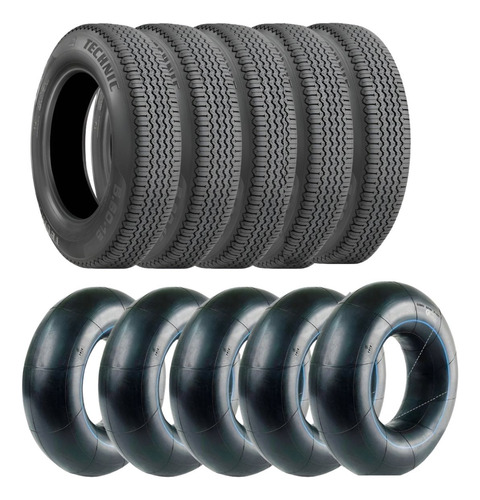 Kit 5 Pneus De Fusca Technic E Câmara De Ar Fr15 Tr15 Flexen