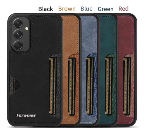 Funda De Piel Sintética Con Ranura For Tarjetas For Samsung Galaxy A12 A13 A14 A15 A16 A20 A30 A22 A23 A24 A25 A32 A33