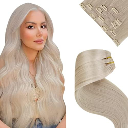 Laavoo Rubia Pelo Extensiones Clip En Pelo Humano 18 Mnccc