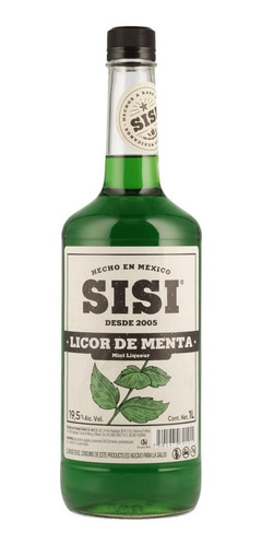 Imagen 1 de 1 de Botella De Licor Sisi Sabor Menta 1l