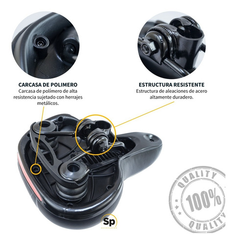 Imagen 5 de 10 de Asiento Urbano Comfort Reflejante Para Bicicleta Negro