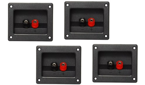 4 Conector Terminal Rectangular Para Bocinas 2 Bornes