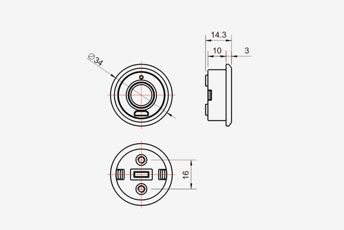 Cerradura Cajones Pack X 2 Tekno Mini F050 Huella *cuotas*