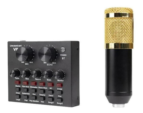 Imagen 2 de 10 de Kit Micrófono Condensador Con Brazo Y Tarjeta De Sonido