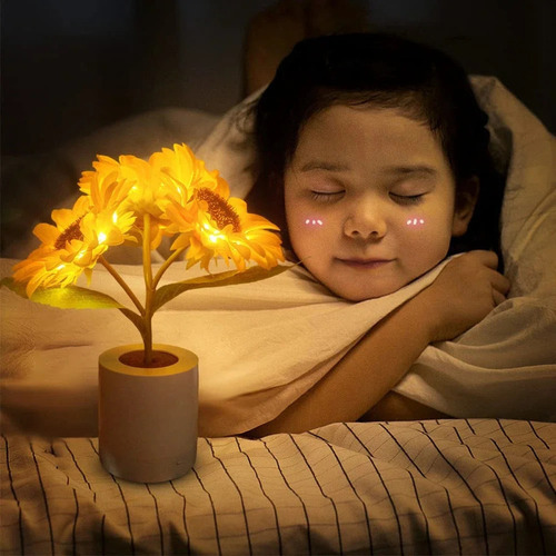 Y Girasol Recargable Led Simulación Habitación Luz De Noche