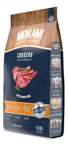 Mon Ami alimento para perro adulto sabor cordero 12kg