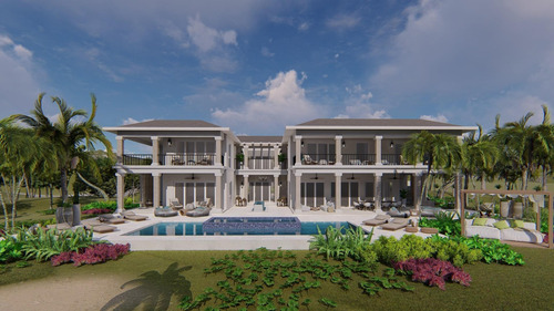 Venta De Villa De Lujo De 5 Habitaciones, Más Casa De Servicio, En Cap Cana, Punta Cana.